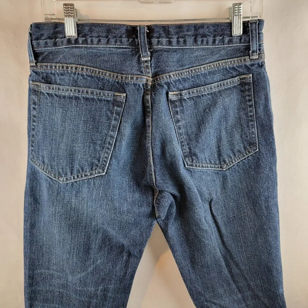 J Crew Jeans Men 31x30 Blue Denim Dark Wash Slim Straight Normcore Basic Classic